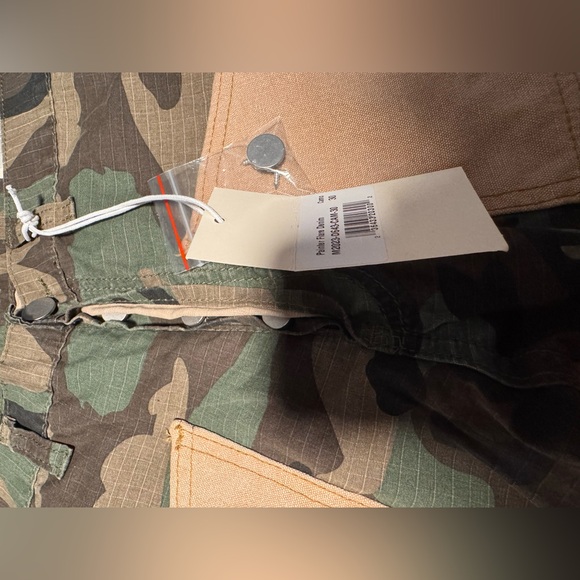 MNML Tan and Green Cargo Pants - Picture 2 of 7